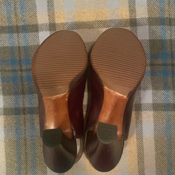 1940s De Lisa Debs Brown Slingback High Heels 6.5 - Picture 5 of 5